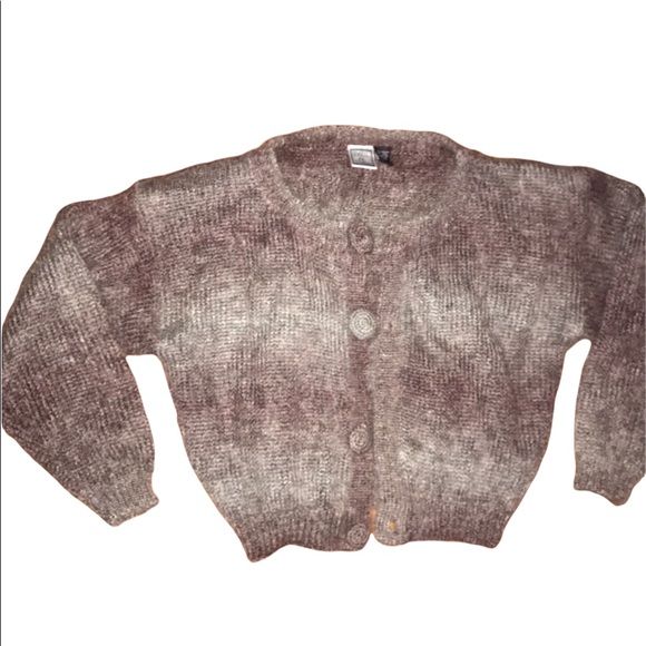 Granny Core Vintage Mohair Wool Blend Sweater, Mohair Vintage Purple Cardigan - Picture 13 of 16